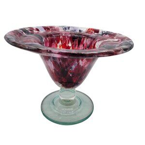 Domsky Glass Compote Signed 2013